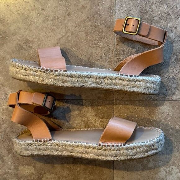 Soludos Camel Leather Espadrille Sandals Size 9 - Picture 9 of 9